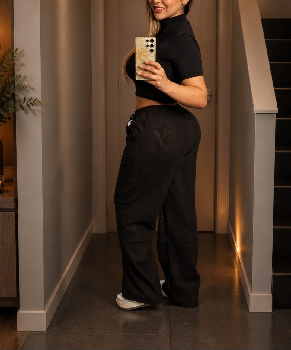 Pantalón cotelé forrado con polar, moda mujer invierno