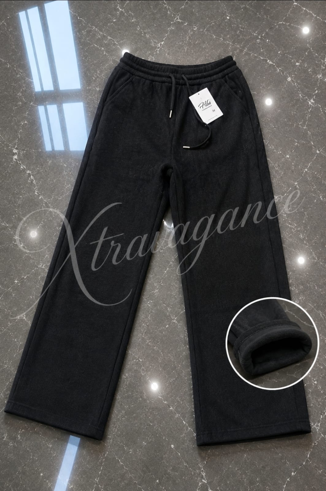 Pantalón cotelé forrado con polar, moda mujer invierno