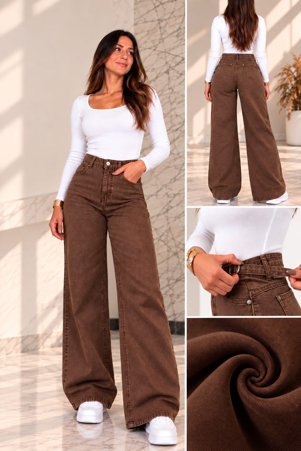 Jeans Wide leg Café Ajustable